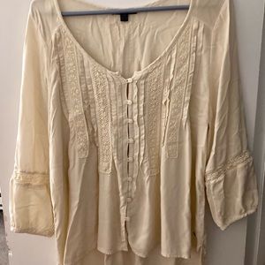 COPY - American Eagle Boho Lace Peasant Top